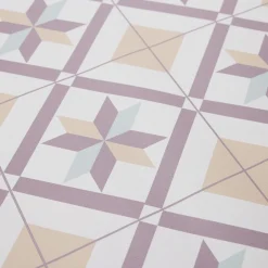 Tapis vinyle motifs carreaux de ciment rosés 50x100cm