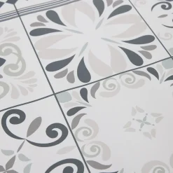 Tapis vinyle motifs carreaux de ciment gris et blancs 50x100cm