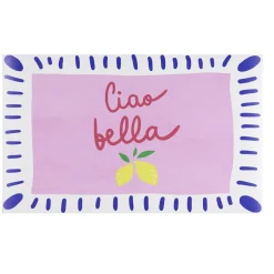 Tapis vinyle rectangulaire Ciao Bella blanc rose bleu 38x60cm < Gifi Discount