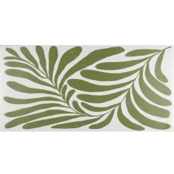 Tapis vinyle rectangulaire motif végétal esprit Matisse beige et vert 50x100cm < Gifi Discount