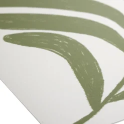 Tapis vinyle rectangulaire motif végétal esprit Matisse beige et vert 50x100cm < Gifi Discount
