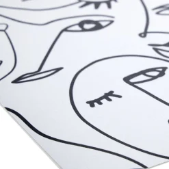 Tapis vinyle rectangulaire visages line art esprit Picasso blanc noir 38x60cm < Gifi Clearance