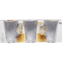 Tasse à café en verre transparent x3 < Gifi Discount