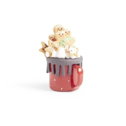 Tasse décoration pain d'épice métal et argile H12,5cm