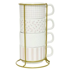 Tasse empilable motif assorti 23cl x4