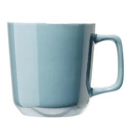 Tasse en grès carrée bleu avec anse Ø9,4xH10cm 420ml < Gifi