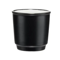Tasse en grès espresso sans anse noir intérieur blanc 9cl Ø6,2xH6,2cm