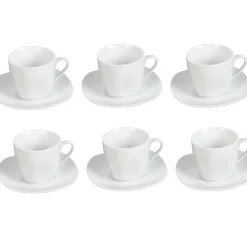 Tasse et sous tasse porcelaine blanc x6