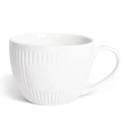 Tasse porcelaine 42cl strie embossée blanche