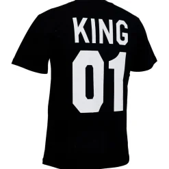 Tee shirt noir imprimé King homme