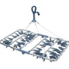 Étendoir séchoir à linge aluminium noir 46 pinces