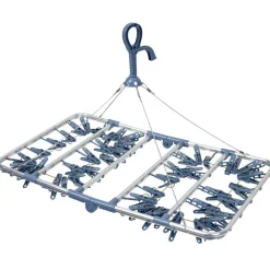 Étendoir séchoir à linge aluminium noir 46 pinces