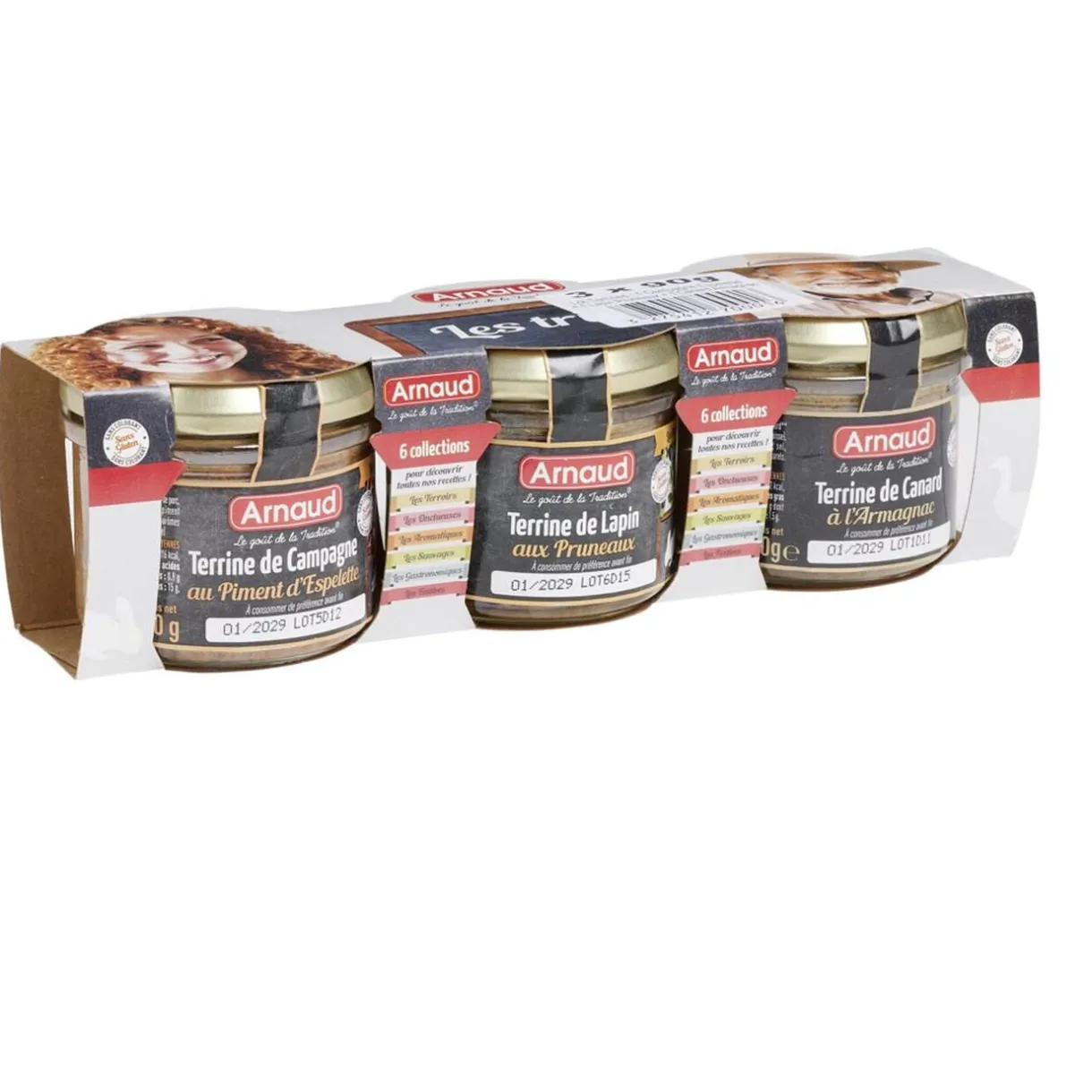 Terrine 3x90gr piment d'espelette + lapin + canard origine France < Gifi Sale