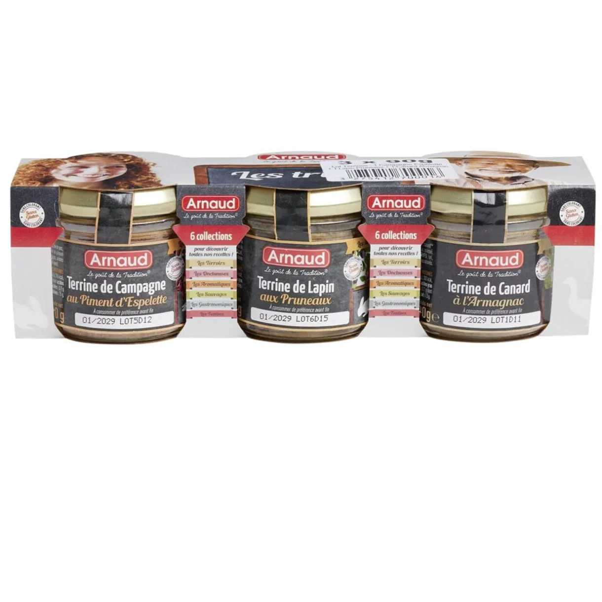 Terrine 3x90gr piment d'espelette + lapin + canard origine France < Gifi Sale