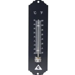 Thermomètre en métal vert H20 cm