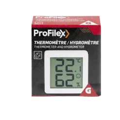 Thermomètre hygromètre digital et magnétique blanc