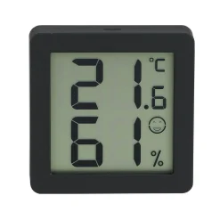 Thermomètre hygromètre magnétique noir