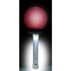 Thermomètre piscine solaire boule lumineuse changement de couleur Ø8xH23cm