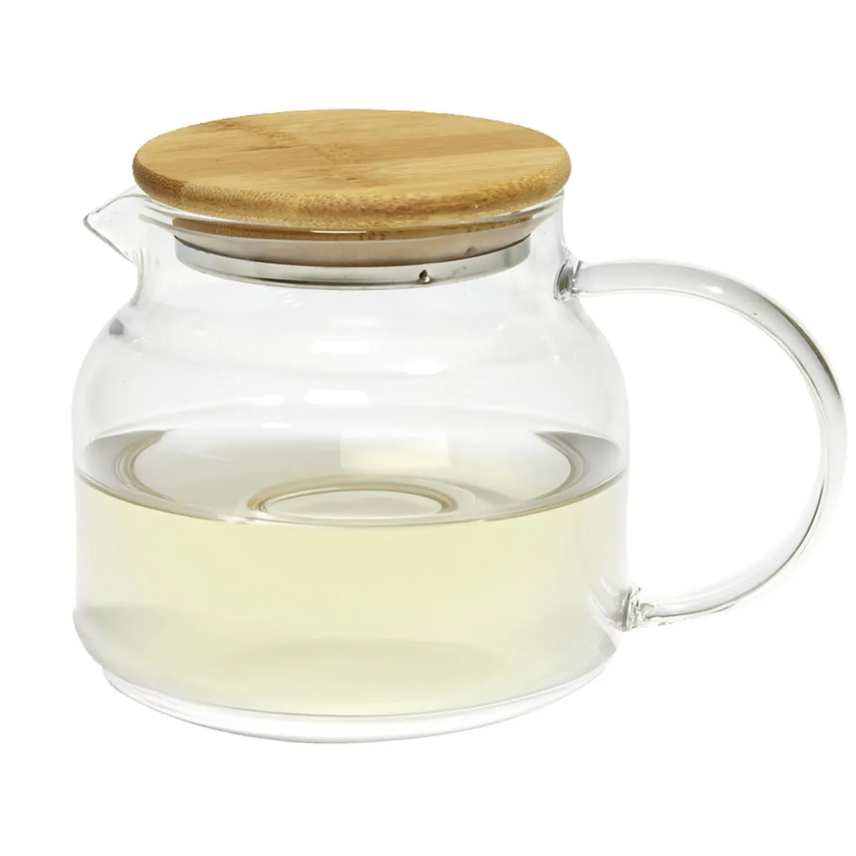 Théière transparente 640ml couvercle en bois < Gifi New
