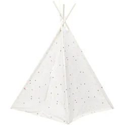 Tipi Flower polyester blanc à pois - L120xP120xH160 cm < Gifi