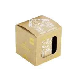 Étiquette autocollante Noël x50 marron et blanche thème nature 5x5cm < Gifi Discount
