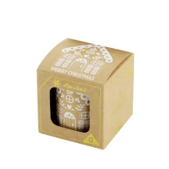 Étiquette autocollante Noël x50 marron et blanche thème nature 5x5cm < Gifi Discount