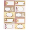 Étiquette cadeau autocollante Merry Christmas rose 4x8cm x10 < Gifi Best
