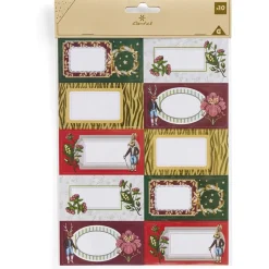 Étiquette cadeau autocollante Noël fleurs vintage lapin 4x8cm x10 < Gifi Online