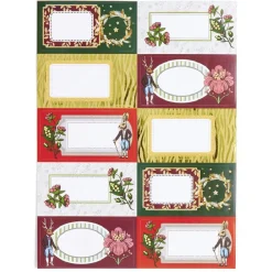 Étiquette cadeau autocollante Noël fleurs vintage lapin 4x8cm x10 < Gifi Online