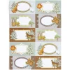 Étiquette cadeau autocollante motif nature 4x8cm x10