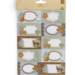 Étiquette cadeau autocollante motif nature 4x8cm x10