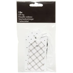 Étiquette cadeau blanc et noir x 12 < Gifi Outlet