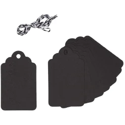 Étiquette cadeau noir ou marron x 8
