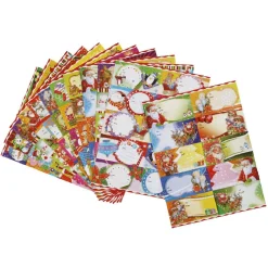 Étiquette pailletée papier cadeau x10