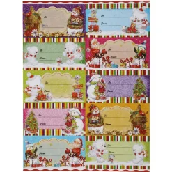 Étiquette pailletée papier cadeau x10