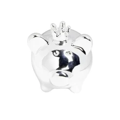 Tirelire cochon argenté 9x7xH8,3cm
