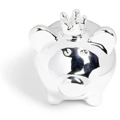 Tirelire cochon argenté 9x7xH8,3cm