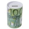 Tirelire cylindrique motif billet de banque