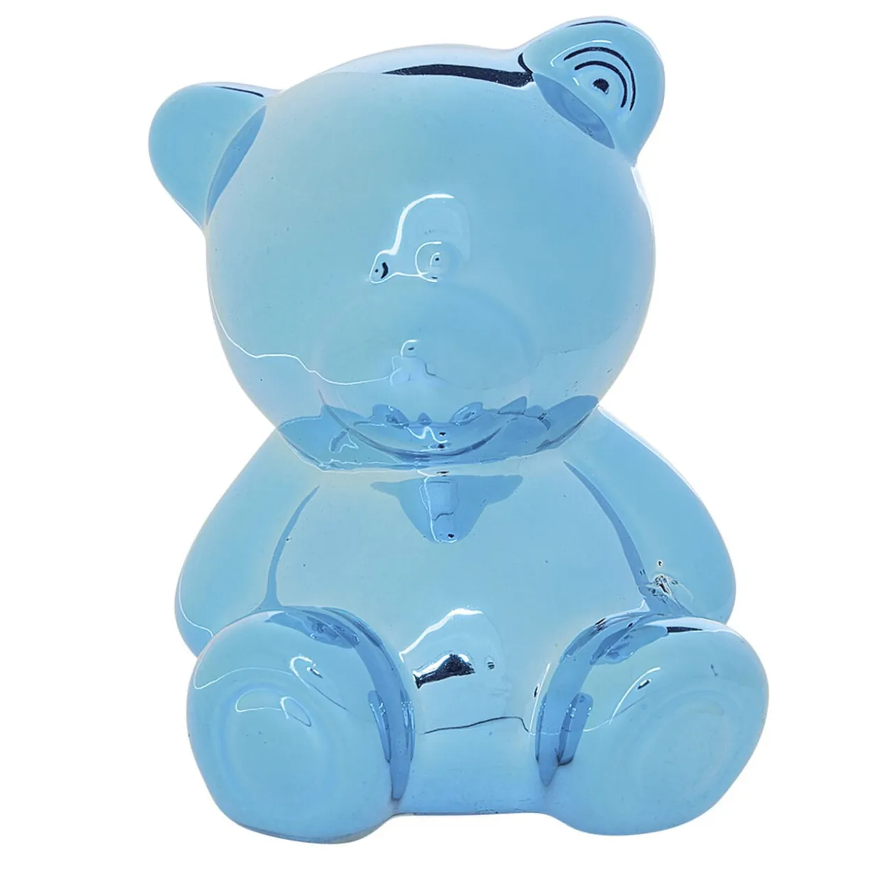 Tirelire forme ours métallisé en céramique H10,5cm