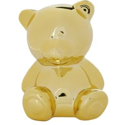 Tirelire forme ours métallisé en céramique H10,5cm