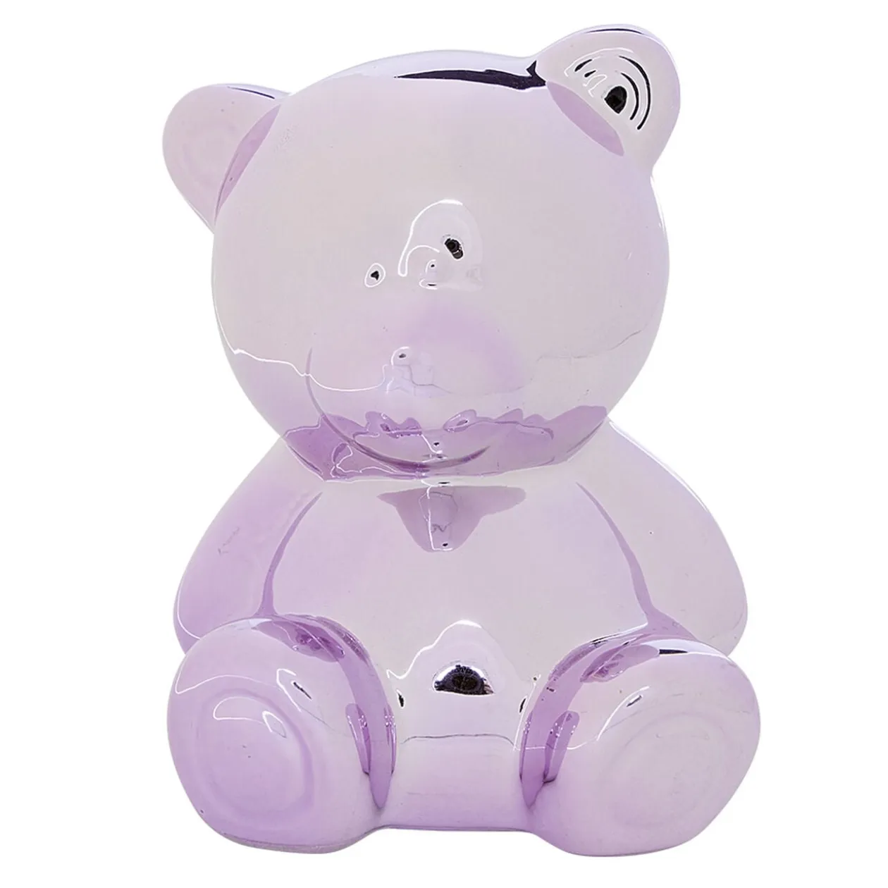 Tirelire forme ours métallisé en céramique H10,5cm