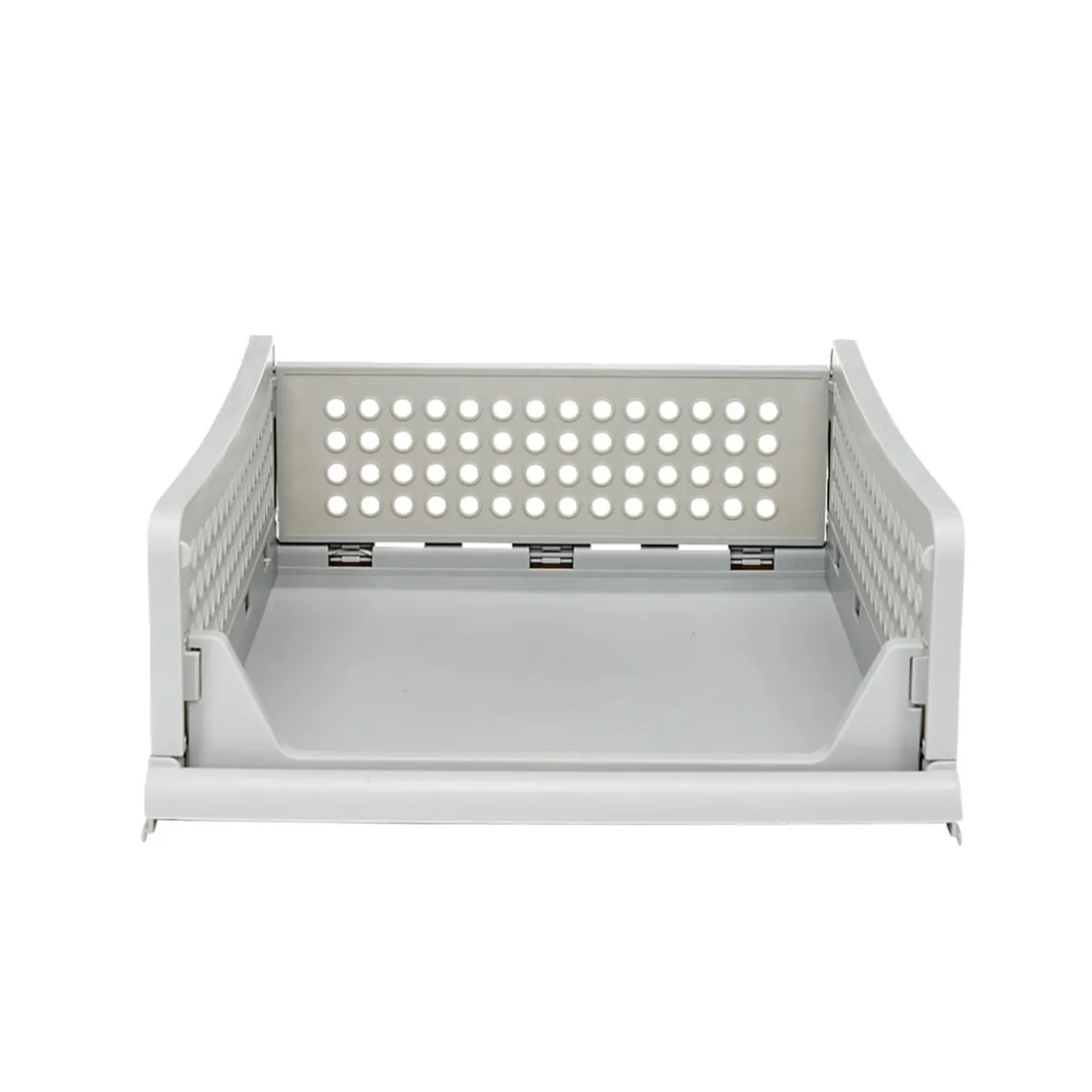 Tiroir de rangement superposable pliant gris 43x33,5x14cm Taille S