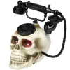 Téléphone tête de mort Halloween LED détecteur mouvement son et lumière 19x22xH25cm < Gifi New