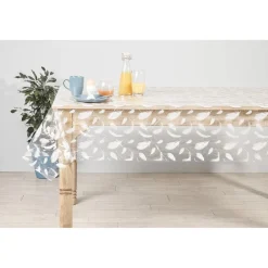 Toile cirée au mètre motif plumes