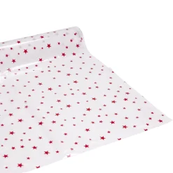 Toile cirée cristal étoile rouge moucharabieh jaune 140cm