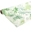 Toile cirée motif feuillage vert et blanc 140cm au mètre