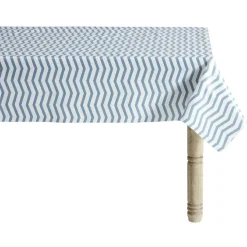 Toile cirée zig zag blanc et bleu L. 140 cm < Gifi Sale
