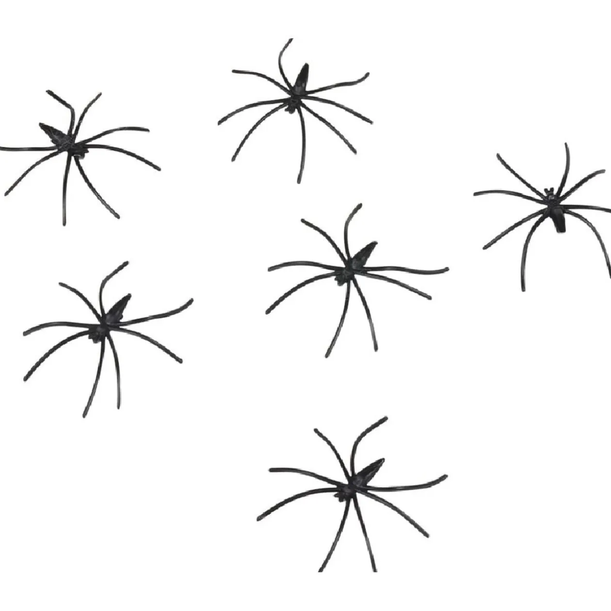 Toile d'araignée blanche avec 6 araignées Halloween
