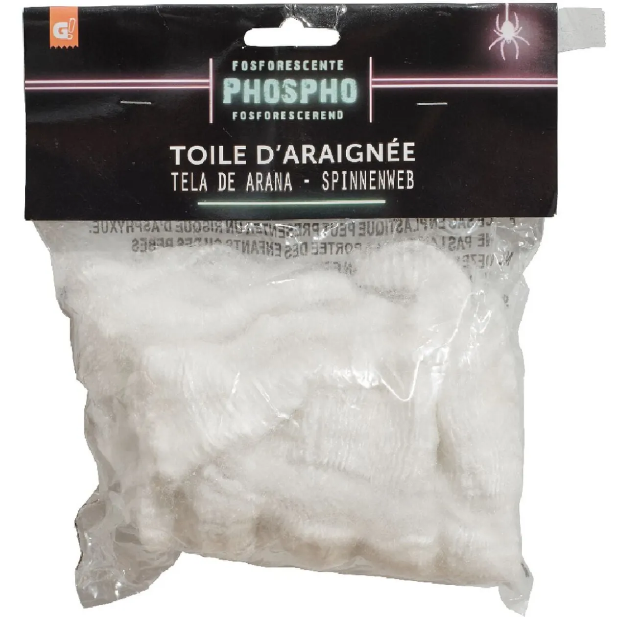 Toile d'araignée blanche phosphorescente Halloween