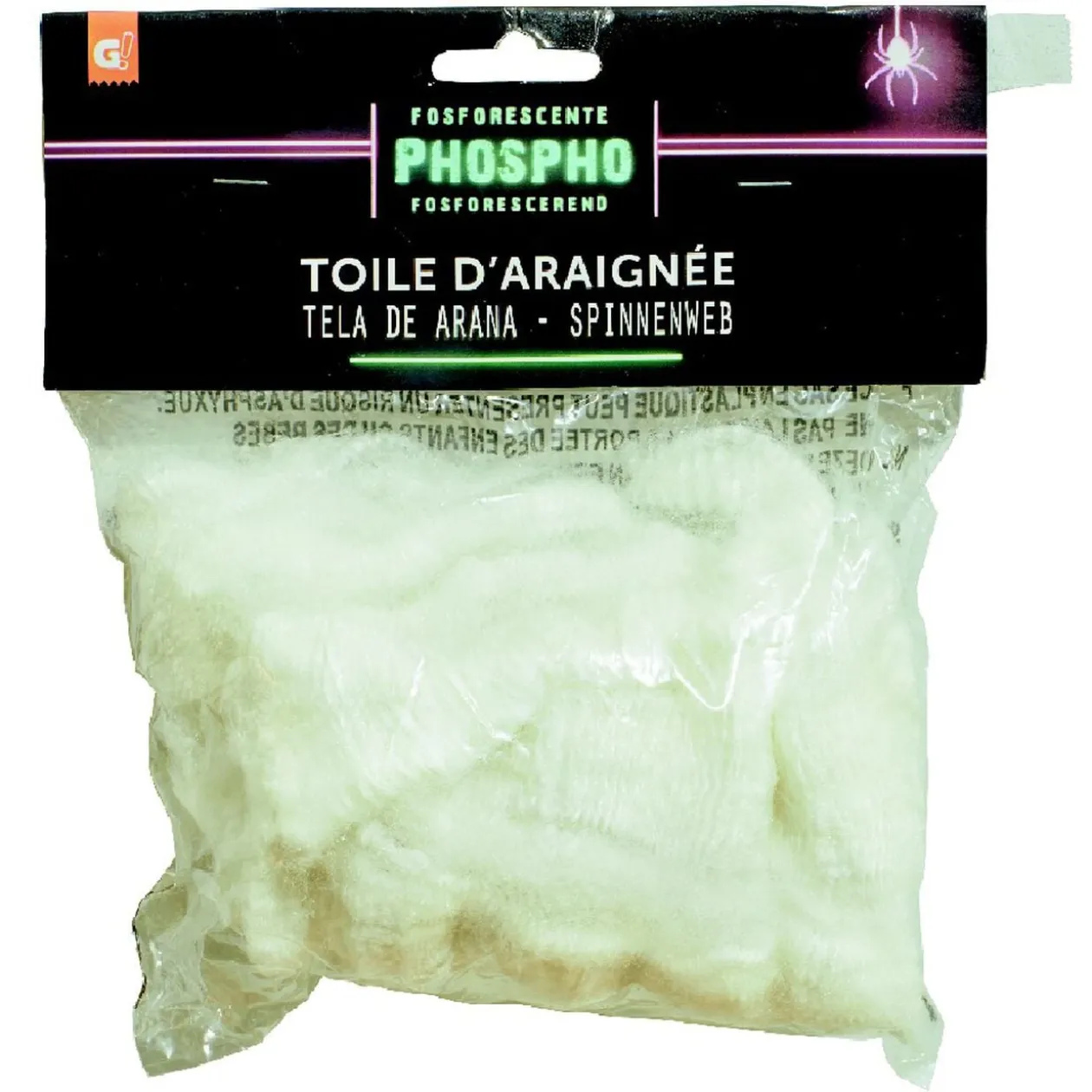 Toile d'araignée blanche phosphorescente Halloween